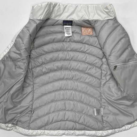 Patagonia Down Sweater Vest Womens Small White Zip 84627 Company Logo - Picture 8 of 11